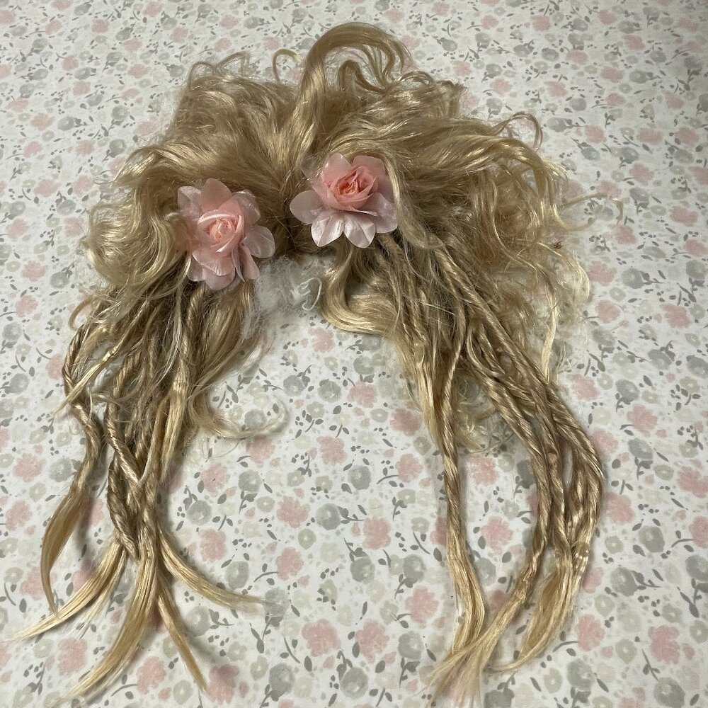 Wig - "Woodland Fairy" Adult Wig - Blonde w/ Pink Flowers
